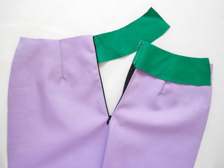Sewing facings with an invisible zipper