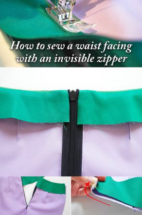 How to sew a waist facing to a skirt with an invisbile zipper