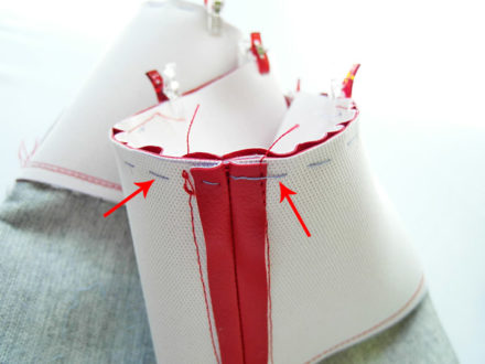 Sewing with faux leater - bottom of a bag